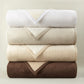Favorite Reversible Cotton Blanket Stack White Linen Flint Chocolate Colors