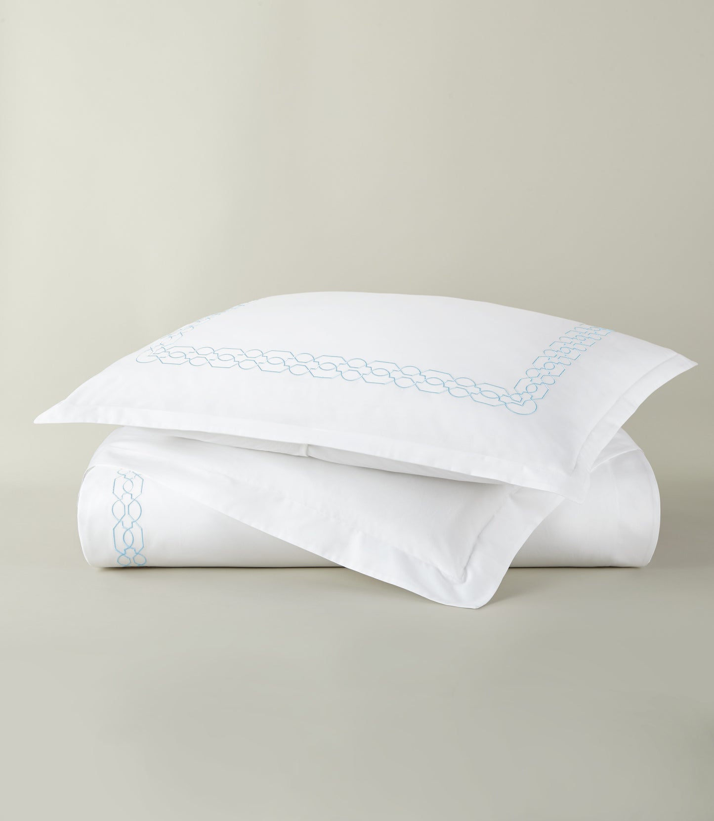 Filigree Classic Embroidered Duvet Set, Sky