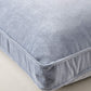 Corner detail of Velvet Box Denim Decorative Pillow, Denim