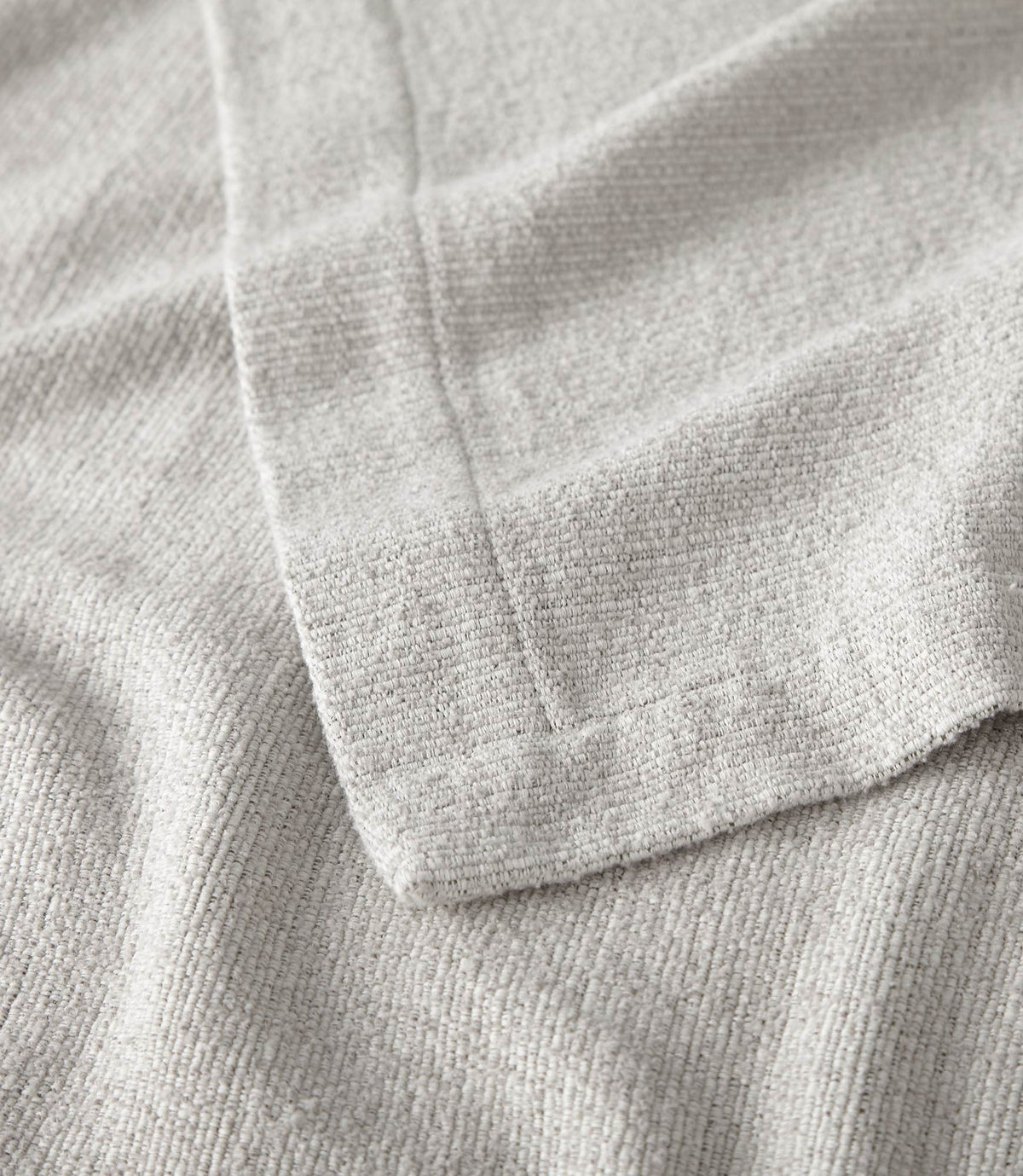 hem detail on Hampton Throw Blanket, Gray