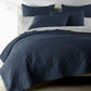 Heritage Stonewashed Coverlet and Sham, Navy