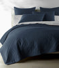 Heritage Stonewashed Coverlet and Sham, Navy