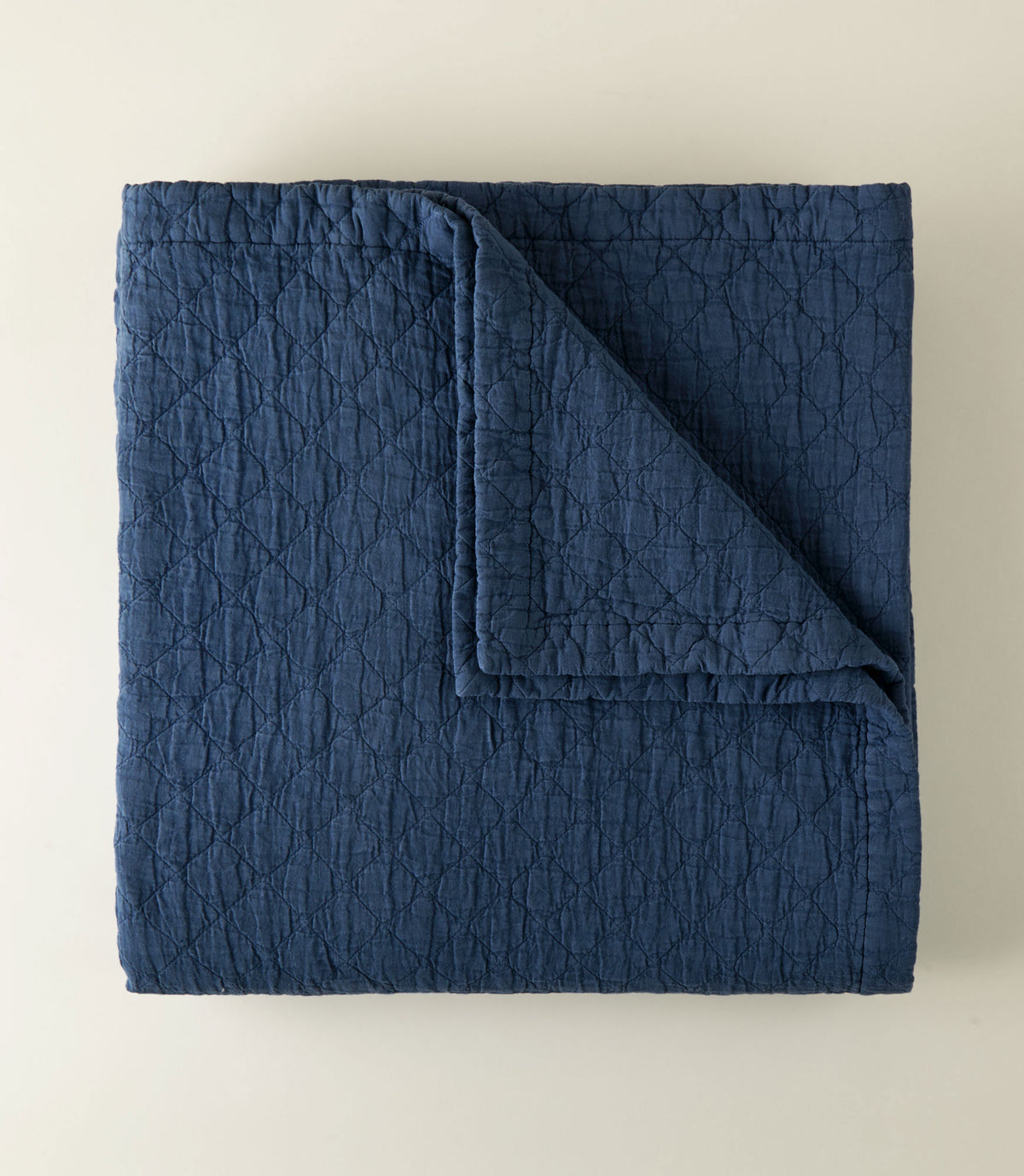 Heritage Stonewashed Coverlet, Navy
