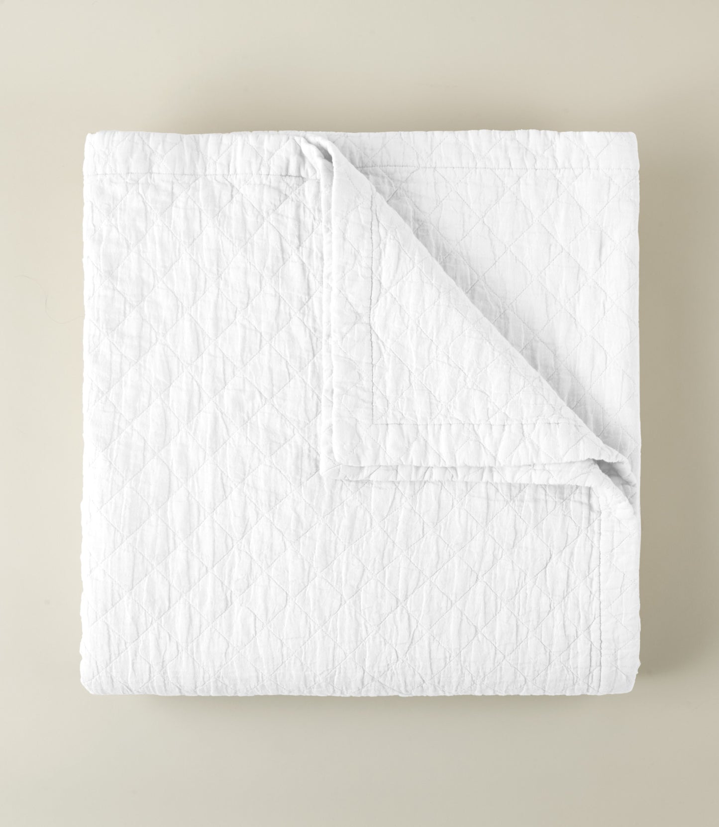 Heritage Linen Coverlet, White