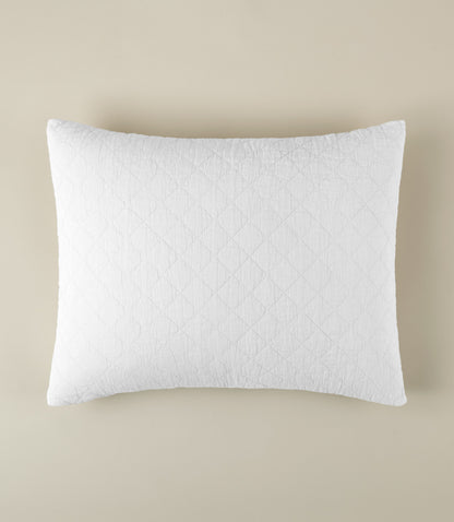 Heritage Stonewashed Linen Sham, White