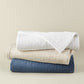 Heritage Linen Coverlet Multi Stack, White Natural Navy