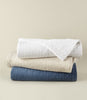 Heritage Linen Coverlet Multi Stack, White Natural Navy