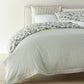 Striped side of Highgrove Toile Reversible Duvet Set in Highgrove Moss