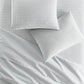 Houndstooth Percale Flat Sheet and shams Light Blue