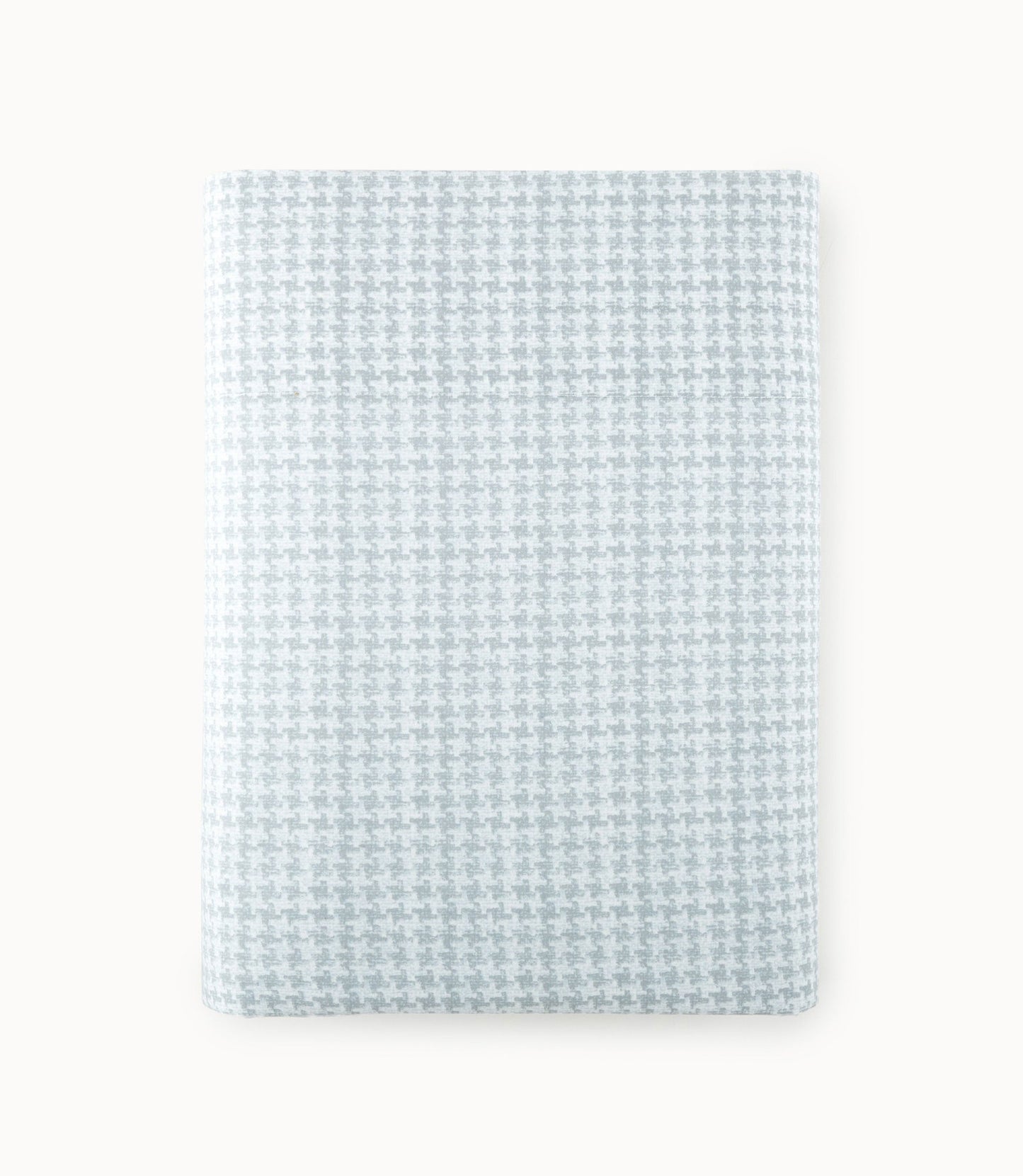 Houndstooth Percale Flat Sheet Light Blue