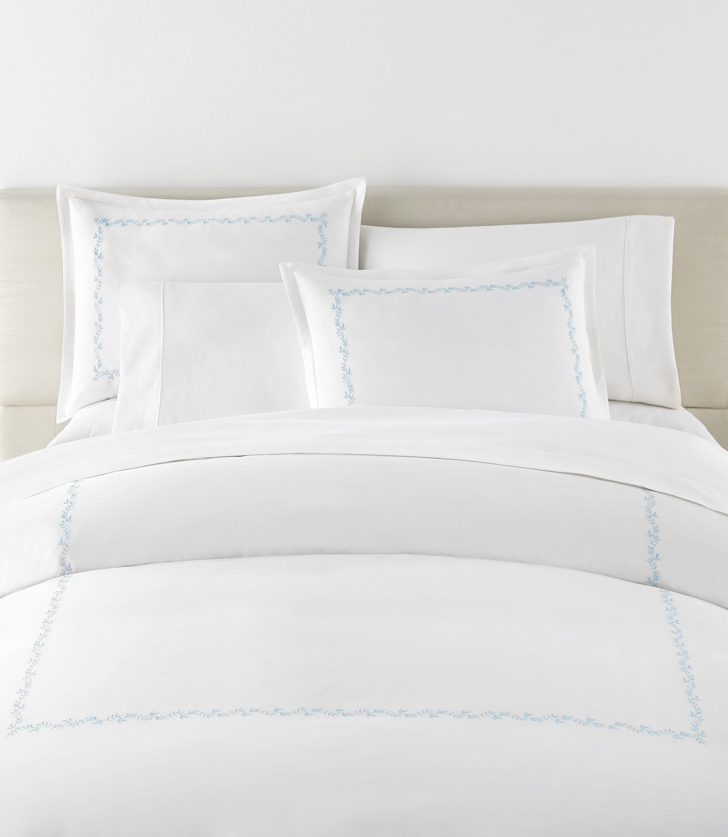 Ivy Classic Embroidered Duvet Set lifestyle, Sky