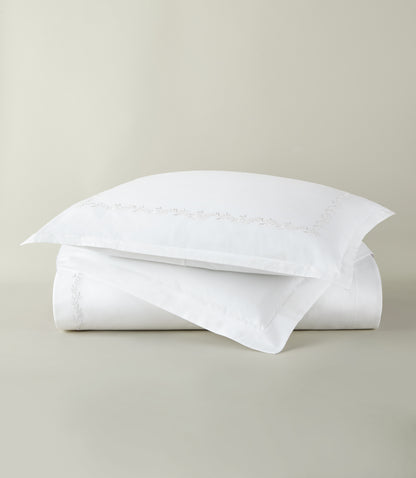 Ivy Classic Embroidered Duvet Set, White