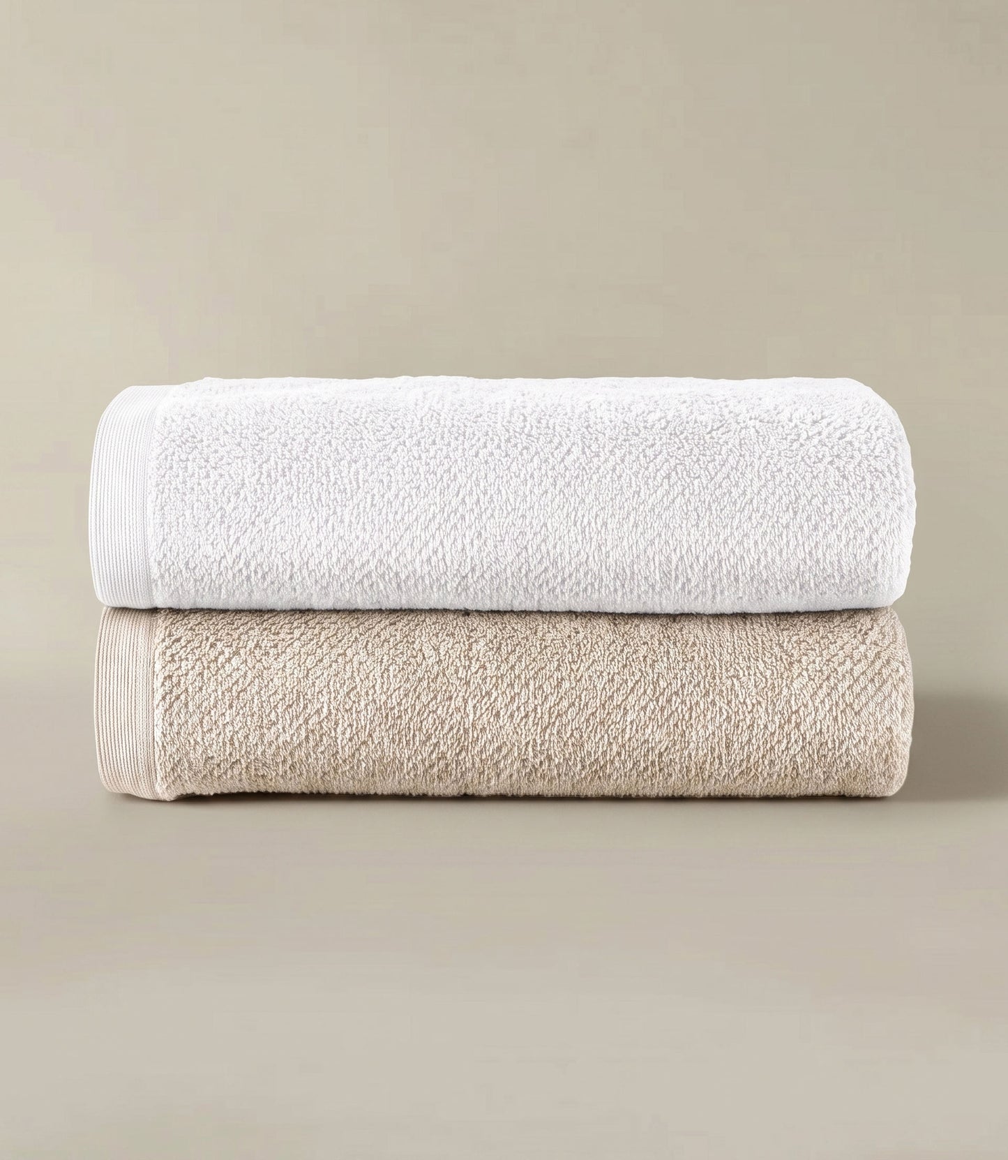 Jubilee Textured Bath Towel Multicolor Stack, White Linen