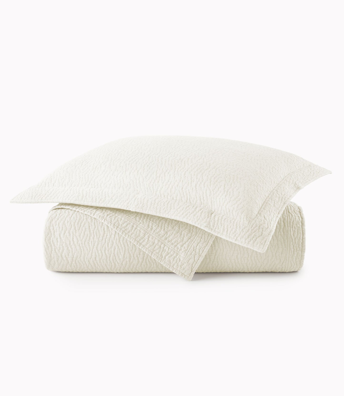 Mia Stonewashed Matelassé Coverlet and Sham, Pearl