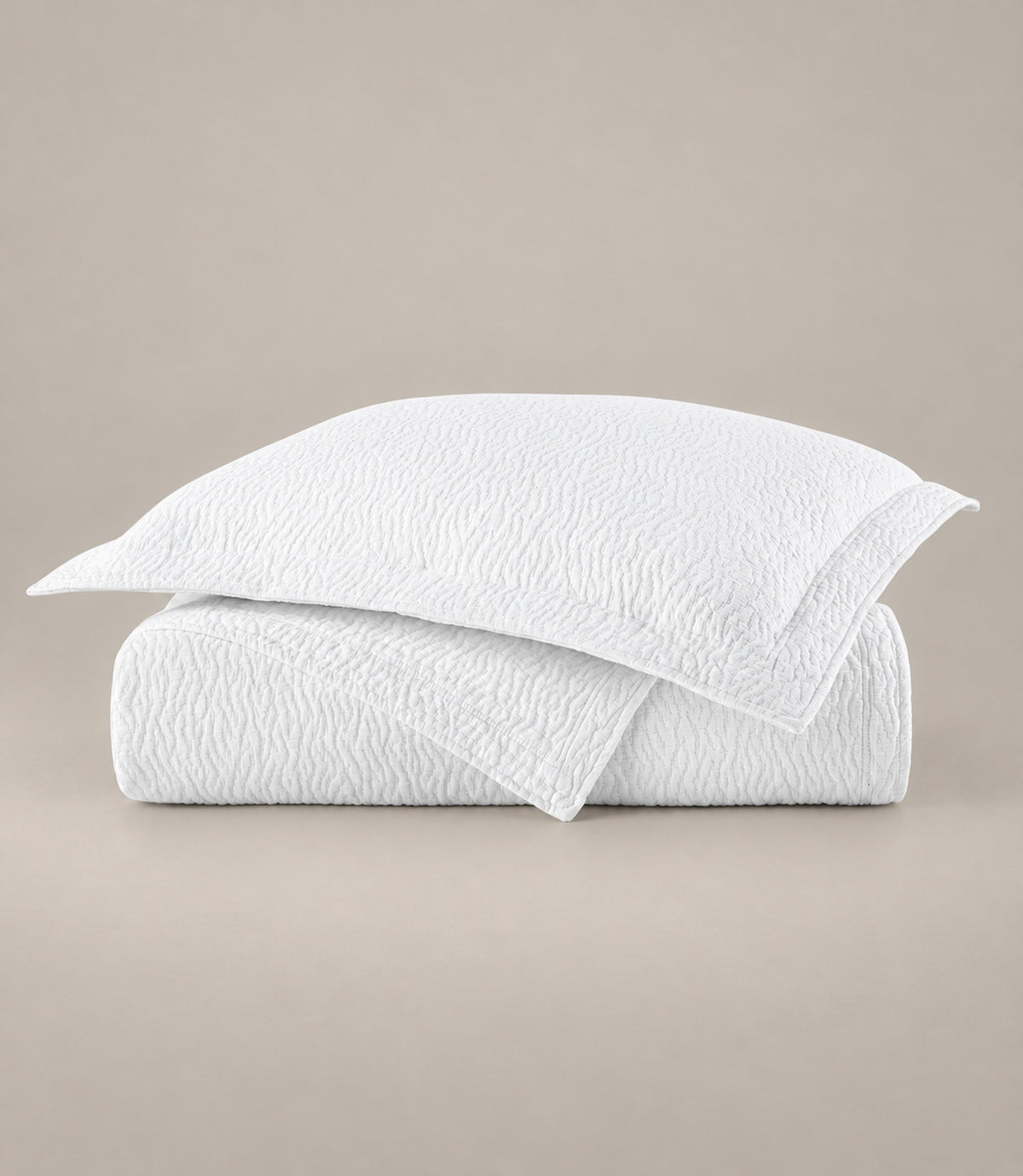 Mia Matelassé Coverlet and Sham, White