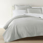 montauk coverlet and shams on bed, Gray