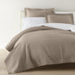 montauk coverlet and shams on bed, Platinum
