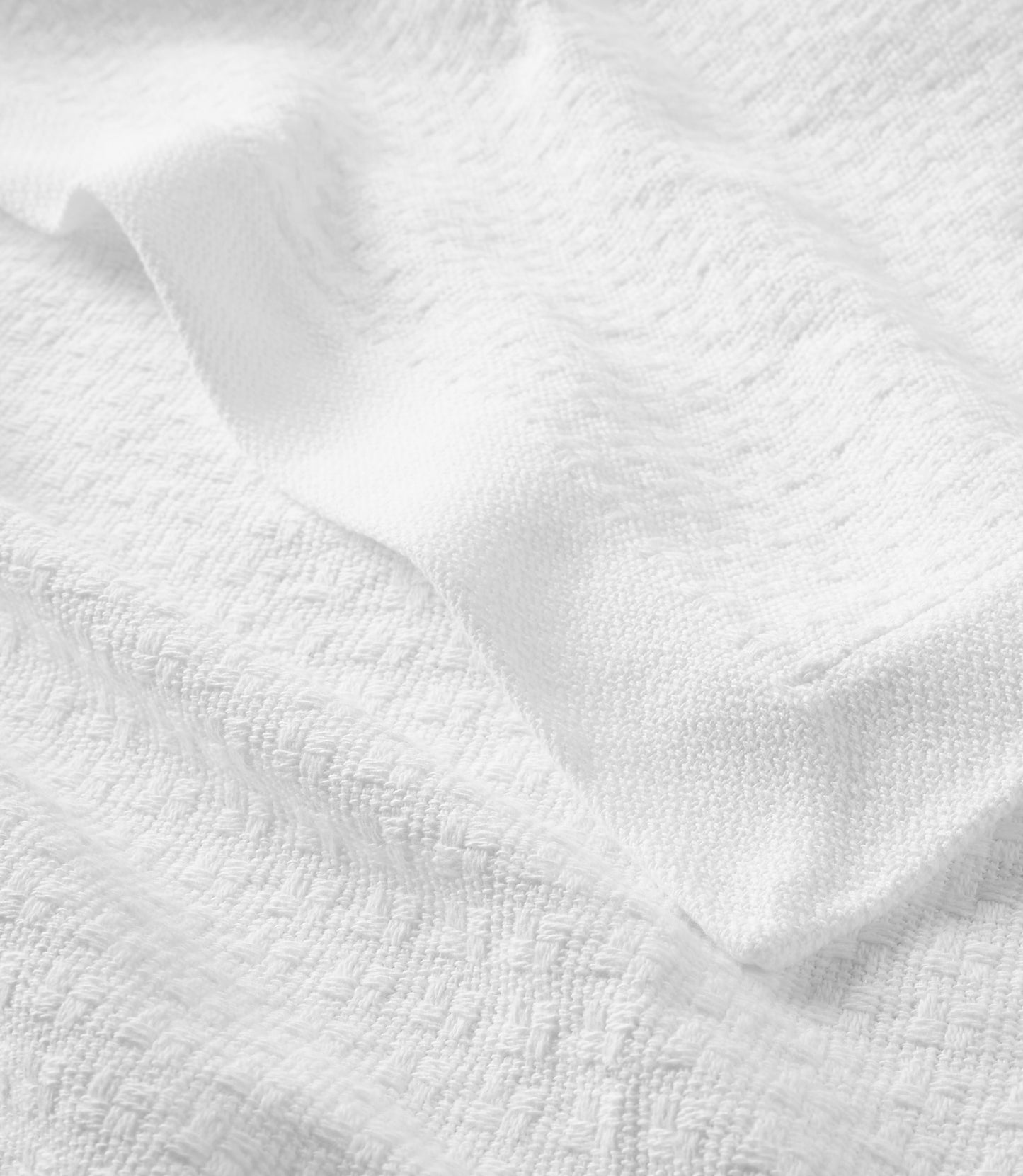 Newport Cotton Blanket White Detail