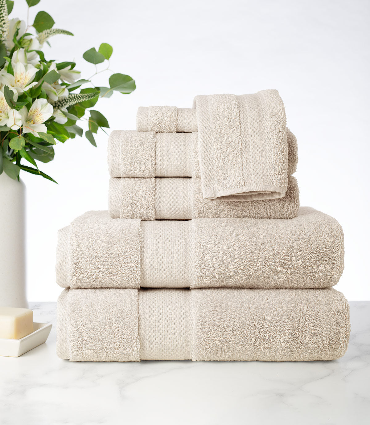 Plush Turkish Towel Set, Linen