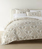classic printed duvet on bed with shams, Paisley Pearl