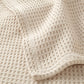 Riviera Waffle Weave Blanket Detail Linen color