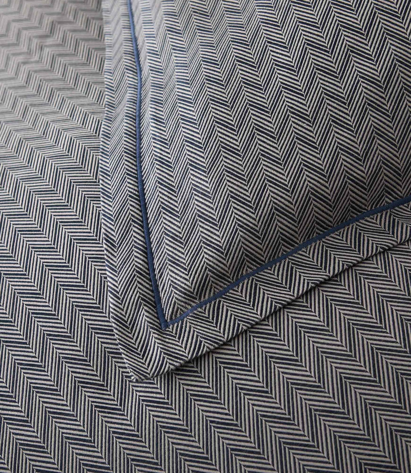 Detail of Savoy Jacquard Shams, Navy