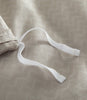 detail of duvet ties, Platinum