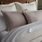Savoy Jacquard Duvet Set in Platinum styled with neutral color sheets
