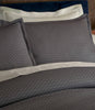 Savoy Jacquard Duvet Set in Navy styled with neutral color sheets