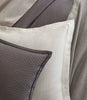 Close-up of Savoy Jacquard Shams style on a bed, Navy