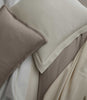 Close-up of Savoy Jacquard Shams style on a bed, Platinum