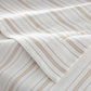 Shelby striped cotton duvet cover corner detail with satin stitch and flange, Shelby Stripe