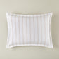 Classic printed striped sham with satin stitch hem and two inch flange, Shelby Stripe