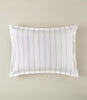 Classic printed striped sham with satin stitch hem and two inch flange, Shelby Stripe