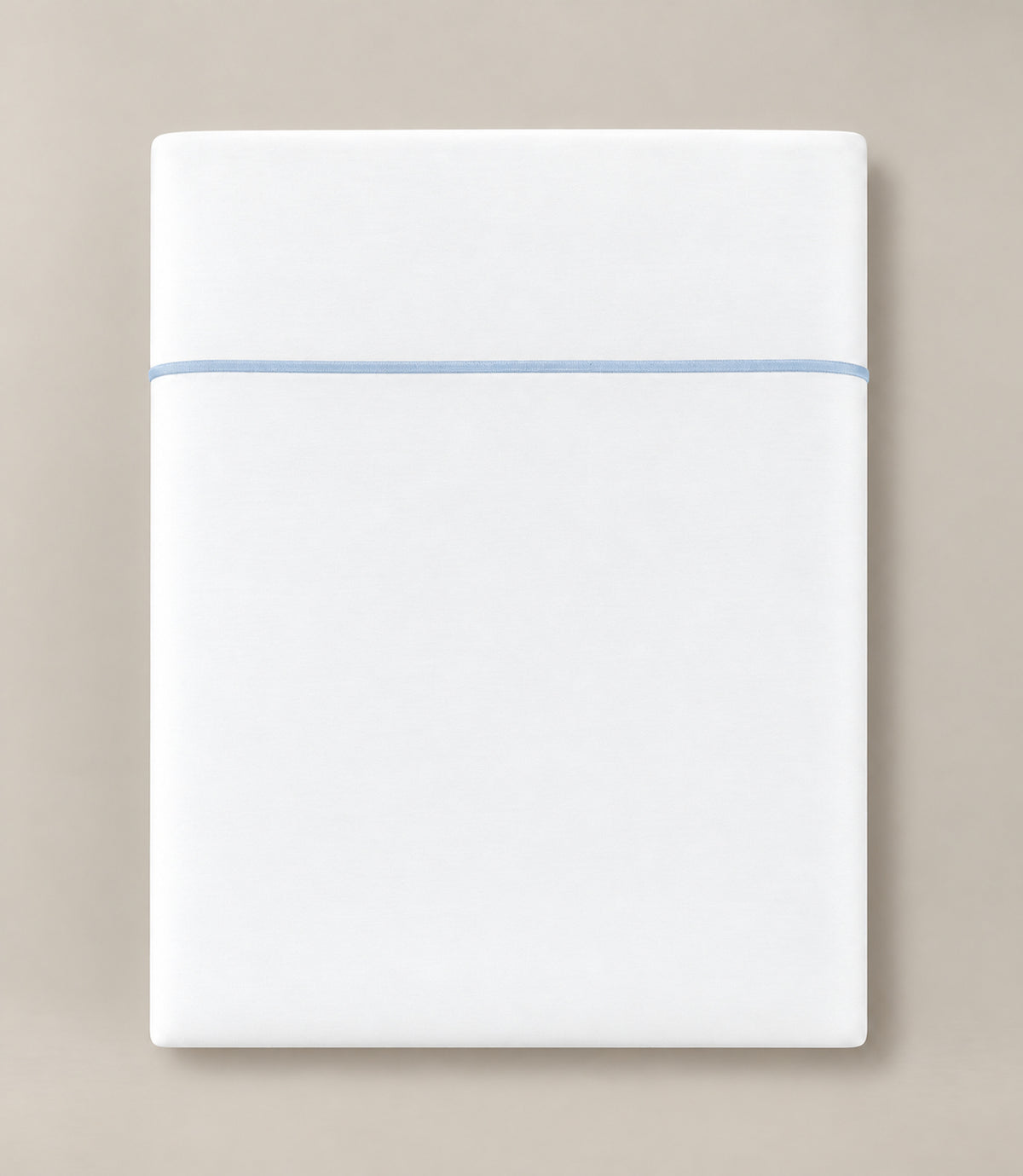 Soprano Embroidered Sateen Flat Sheet, Sky
