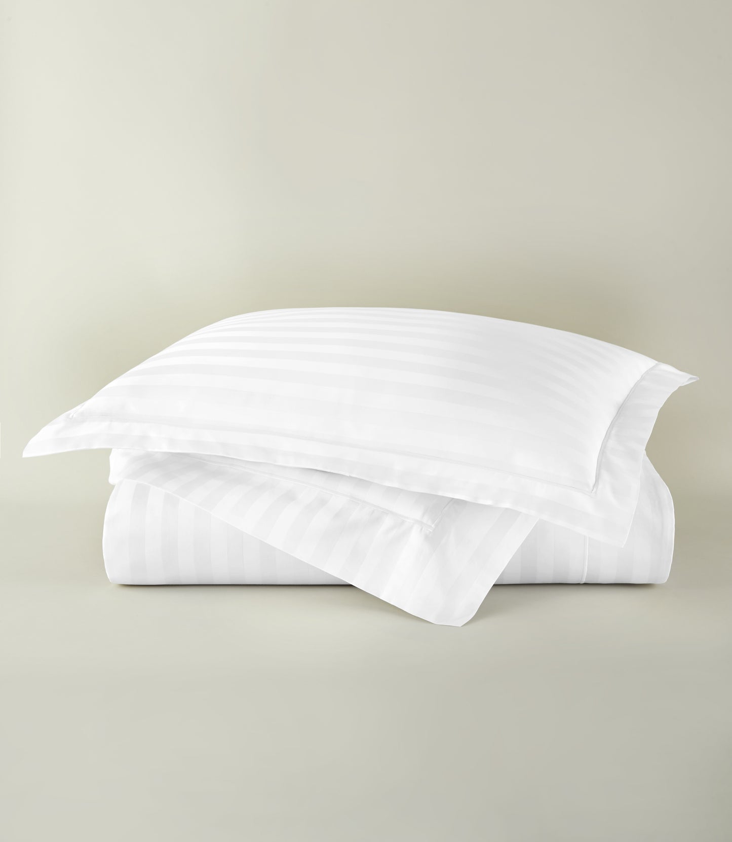 Soprano Stripe Sateen Duvet Cover White