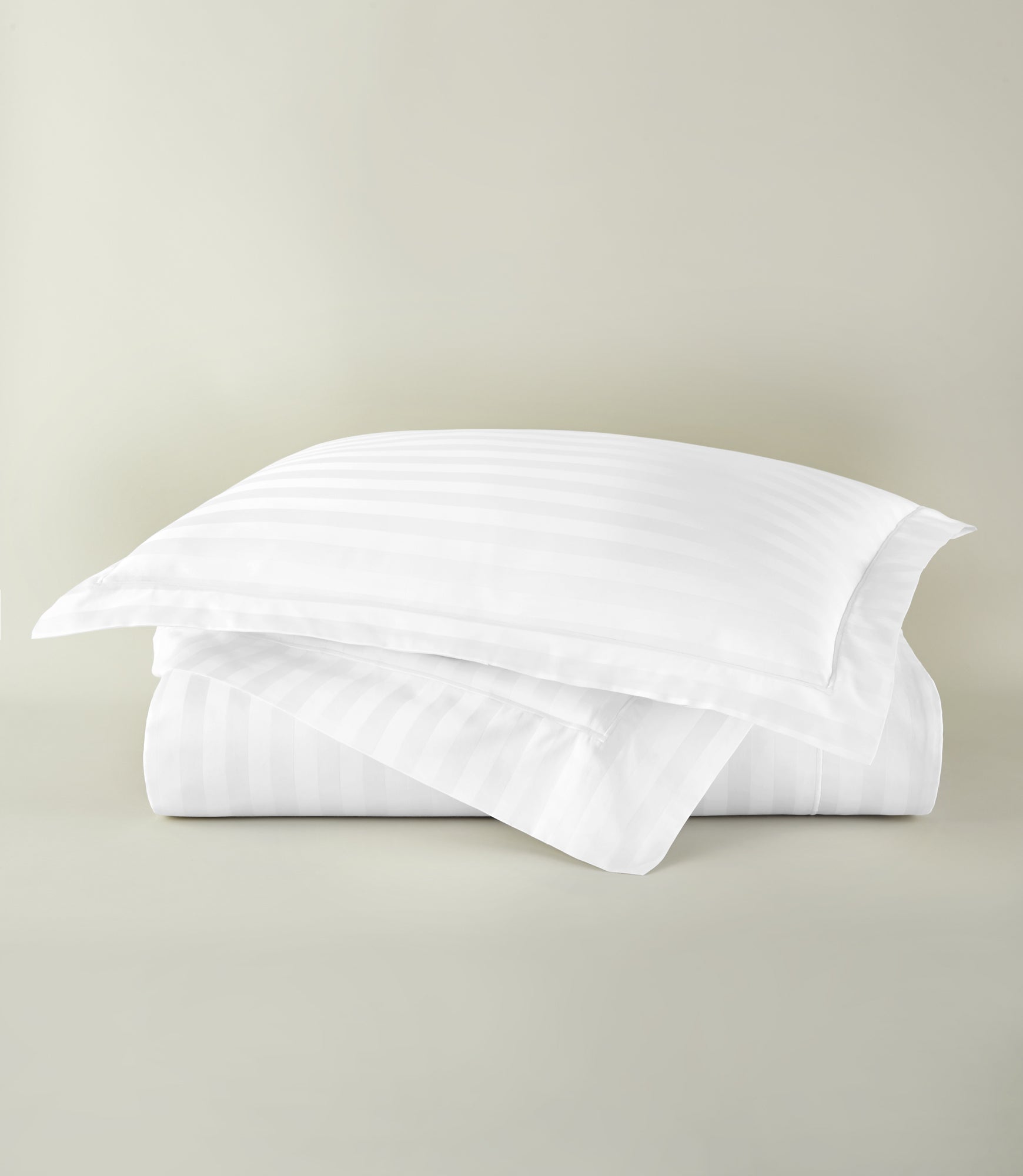 Soprano Stripe Sateen Duvet Cover White