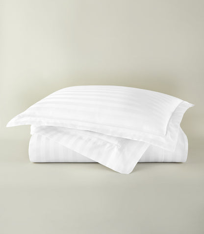 Soprano Stripe Sateen Duvet Cover White