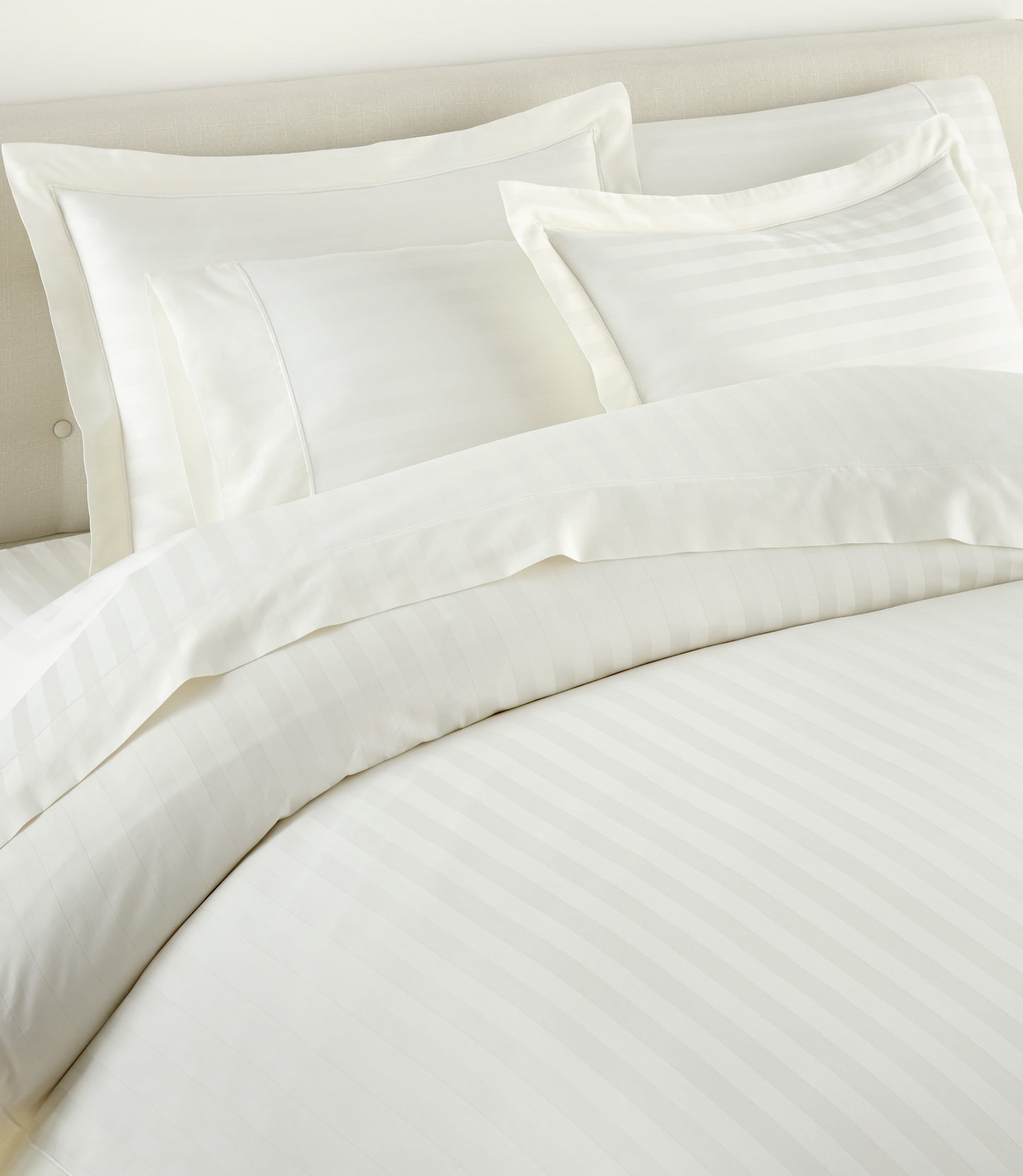 Soprano Stripe Duvet Cover lifestyle, Ivory
