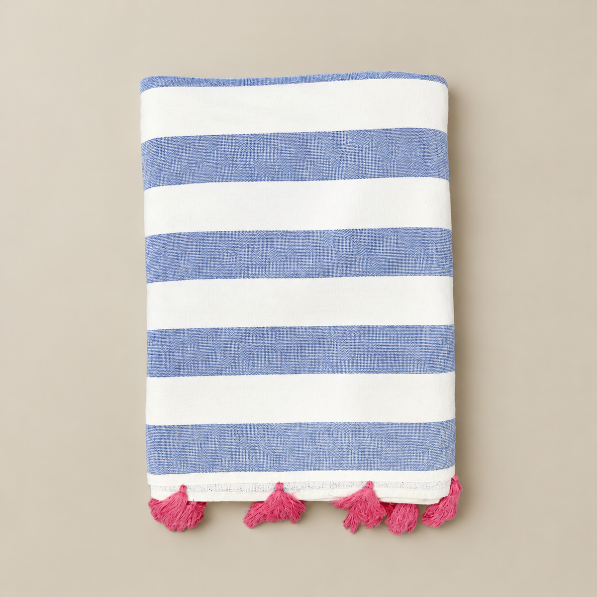 Seagrass Beach Towel Navy with Tassels