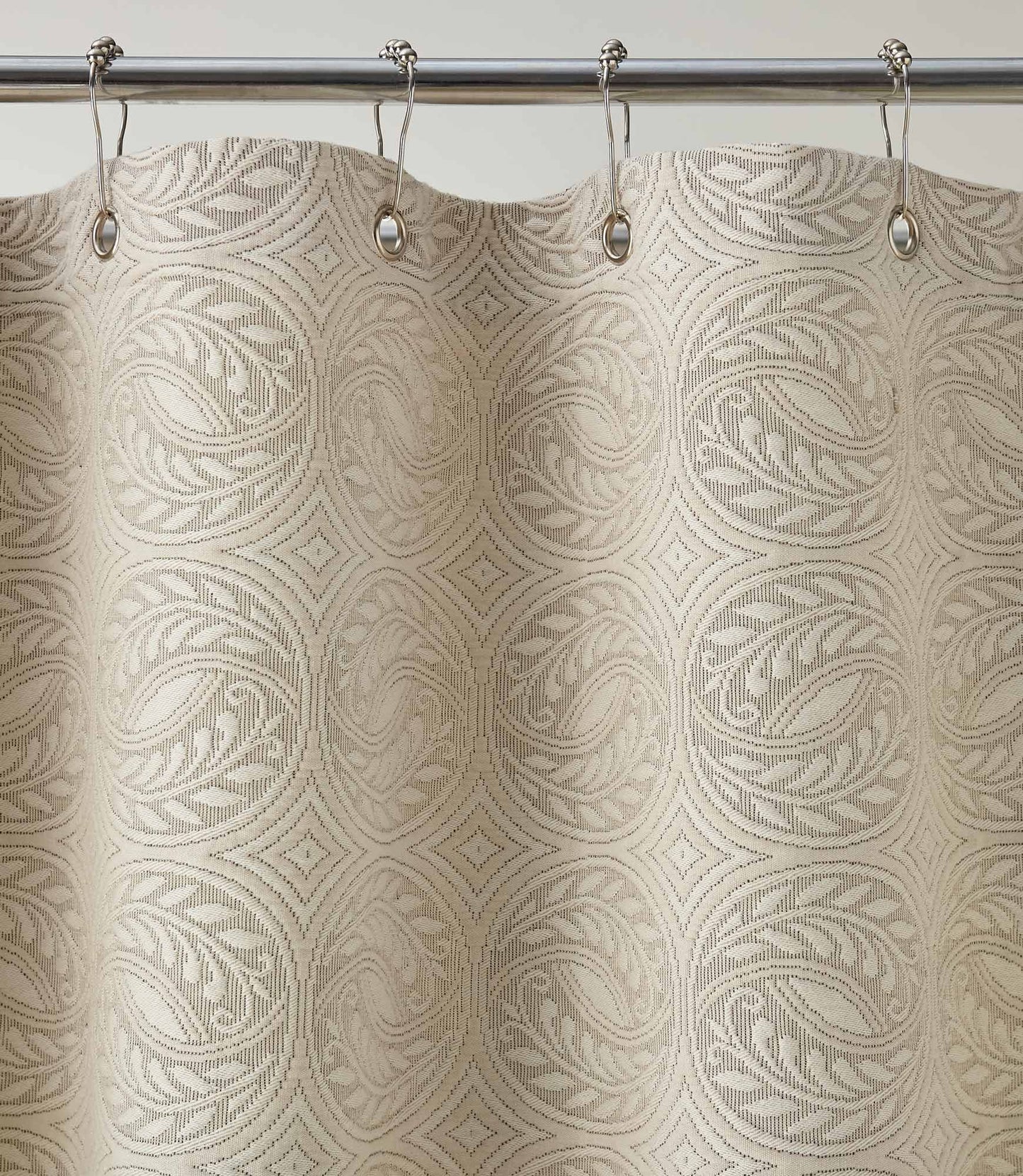 Vienna Matelassé Shower Curtain grommet detail, Linen