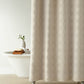 Vienna Matelassé Shower Curtain in a bathroom setting with a white bathtub and decorative items, Linen