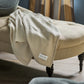 Vineyard Throw Blanket thrown over chair, Linen