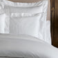 Lyric Percale Sham monogrammed in white embroidery, White