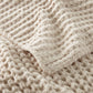waffle knit throw folded over, Linen