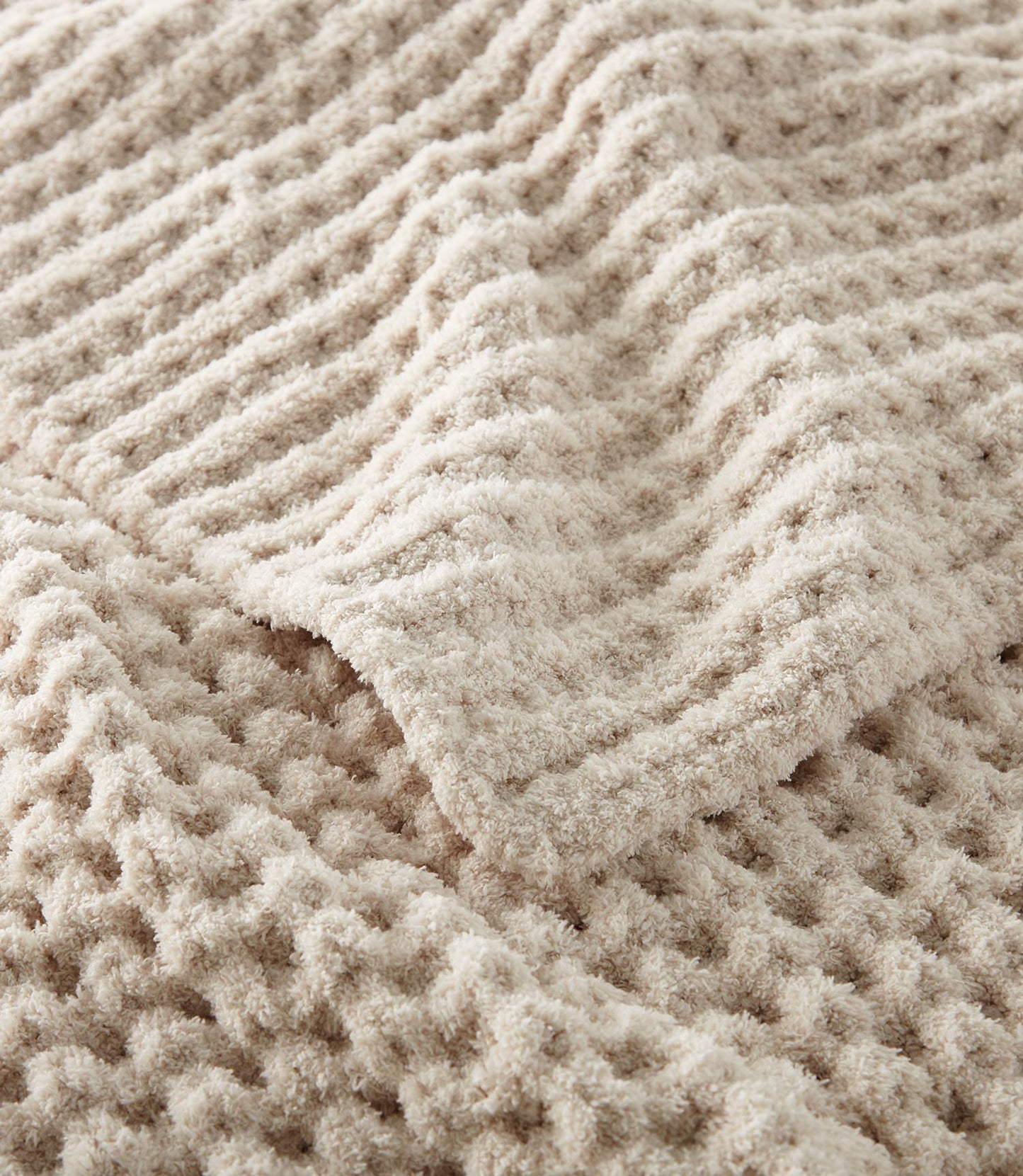 waffle knit throw folded over, Linen