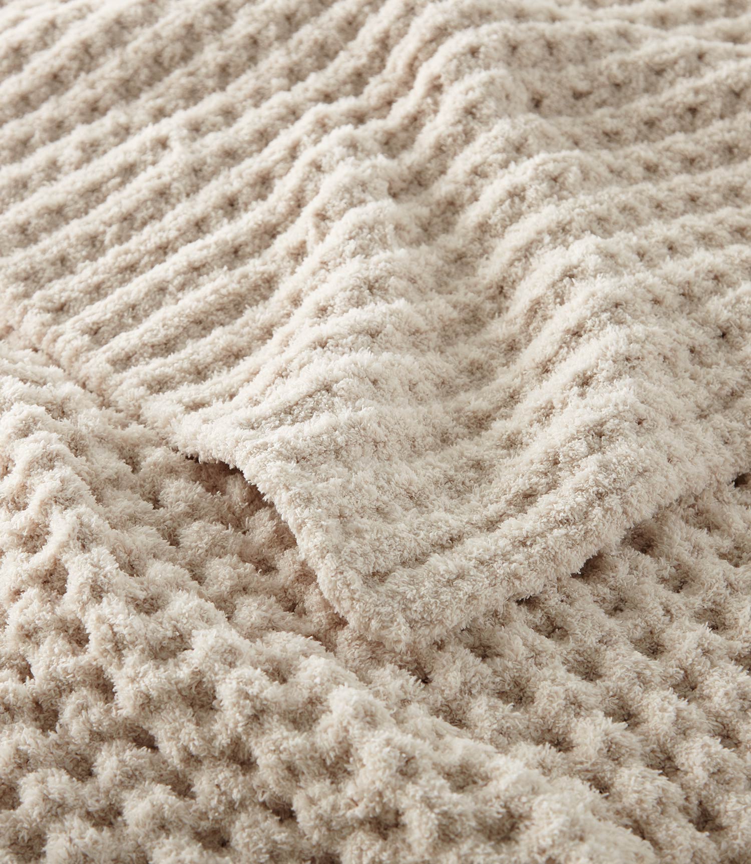 waffle knit throw folded over, Linen