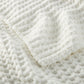 waffle knit throw, White