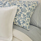 Windsor Stripe Sheet Set displayed on a white bed, Stripe Wedgewood