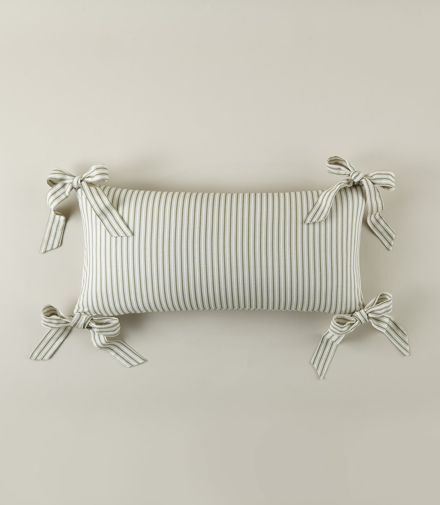 Windsor Stripe Oblong Pillow, Moss
